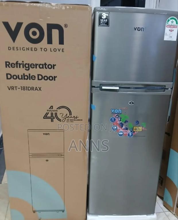 Von 181L - Silver Double Door Defrost Refrigerator