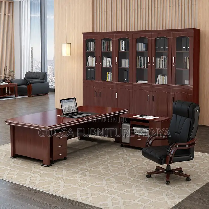 Office Tables:1800mm Modern Wood Espresso Executive Desk