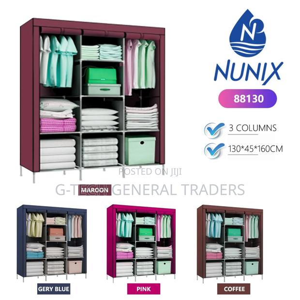 Nunix 3-Column Heavy Duty Metallic Wardrobe