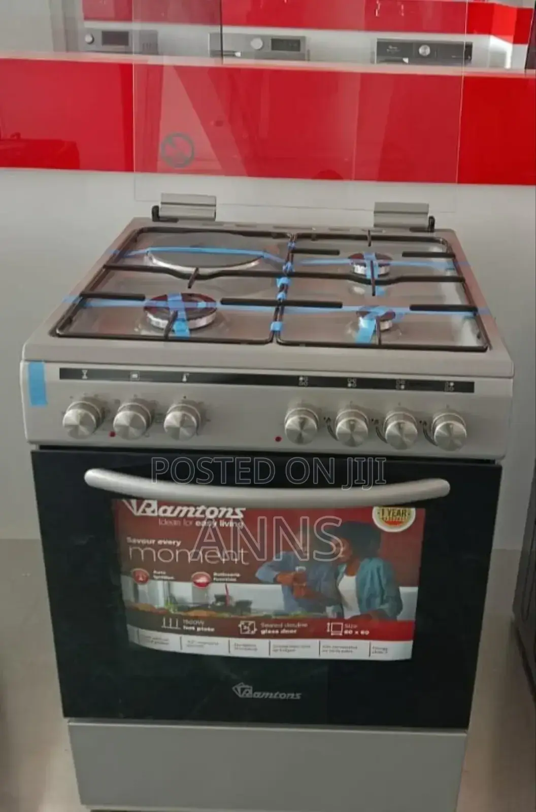 Ramtons 60/60 Free Standing -3gas+1 Electric Cooker