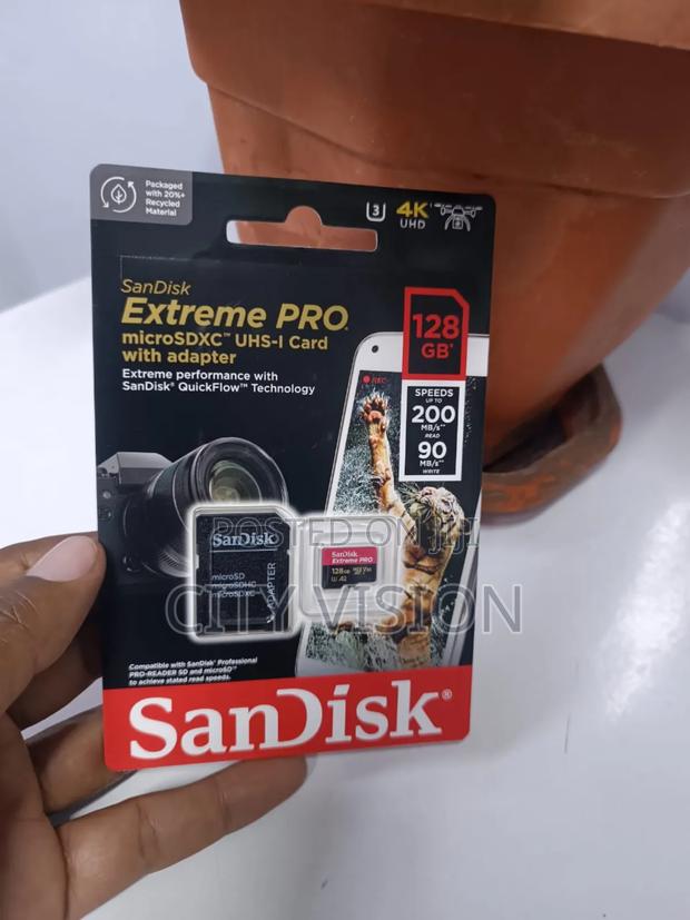 Sandisk Extreme Pro Microsdxc With Adapter 128gb 200 Speed - main view