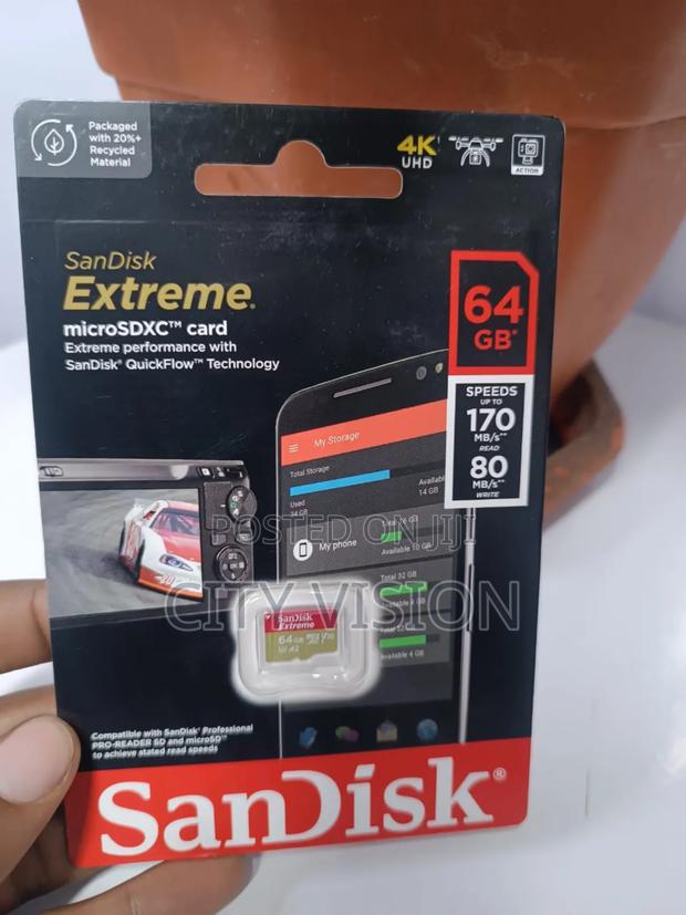 Sandisk Extreme Microsd 64gb 160mbps Read Speed 60mbps Write - thumbnail 3