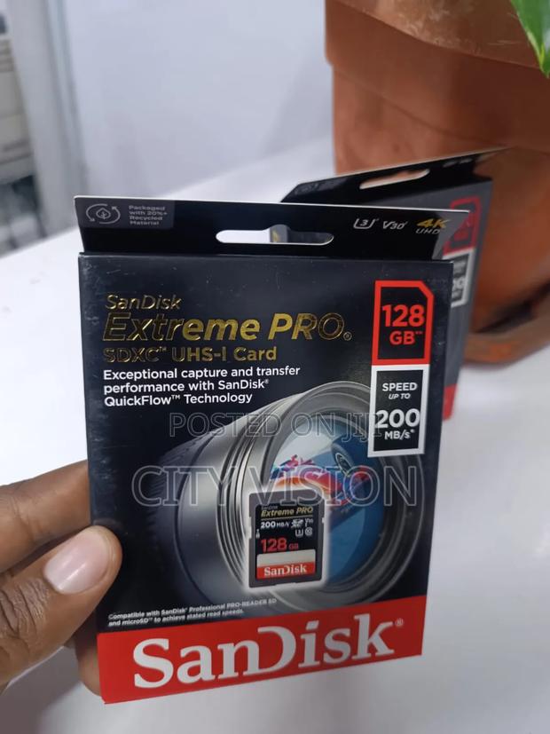 Sandisk Extreme Pro Sdxc Uhs-i With Adapter 128gb 200 Read - thumbnail 2