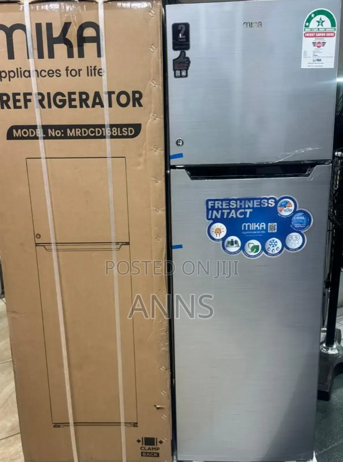 Mika Double Door ~ 168L Defrost Fridge- Silver