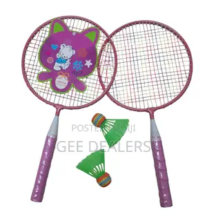 Kids Badminton Rackets, a Pair and 2 Shutter Cocks