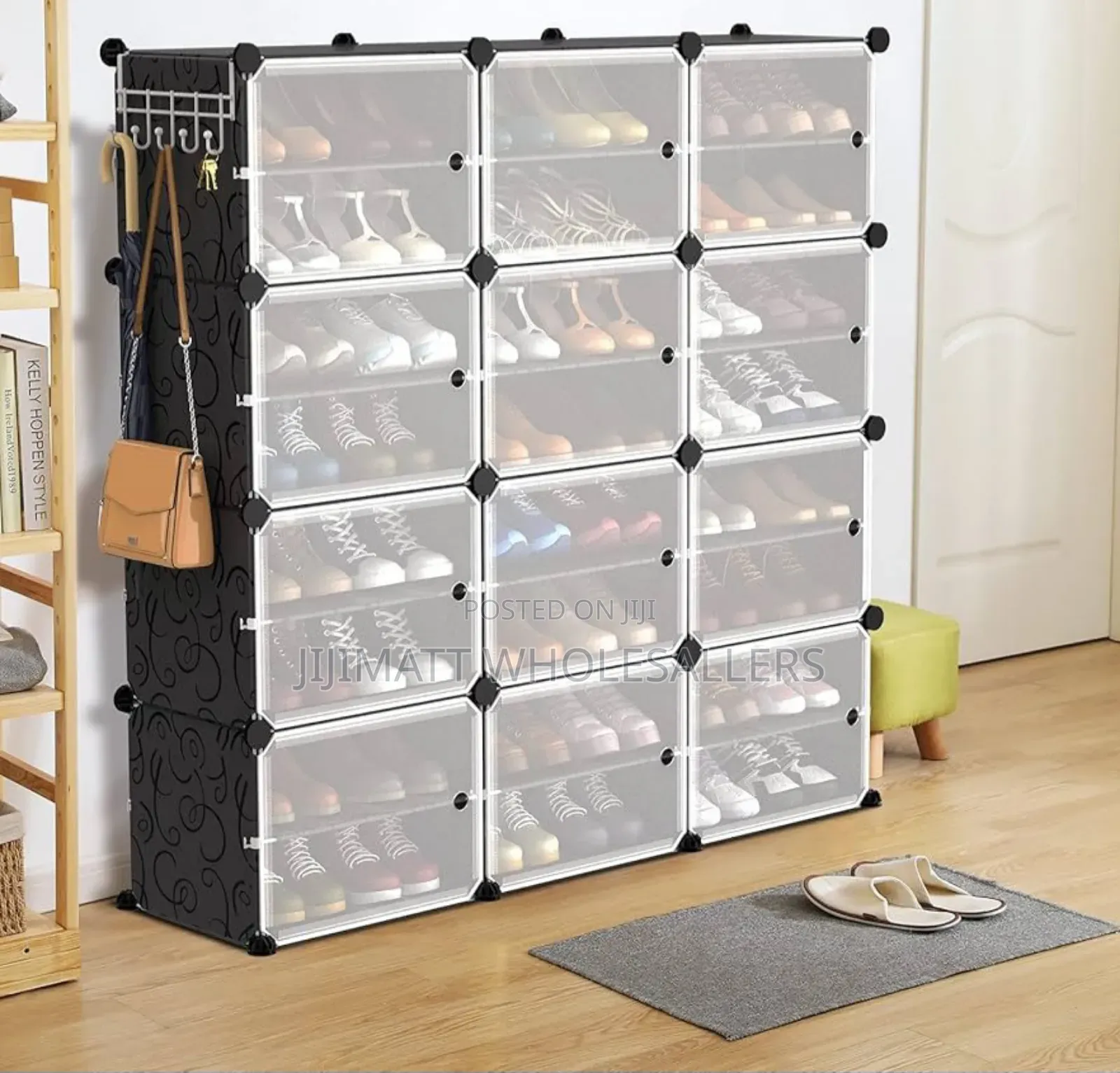 Strong Plastic Shoe Rack Available in Colour Black and White