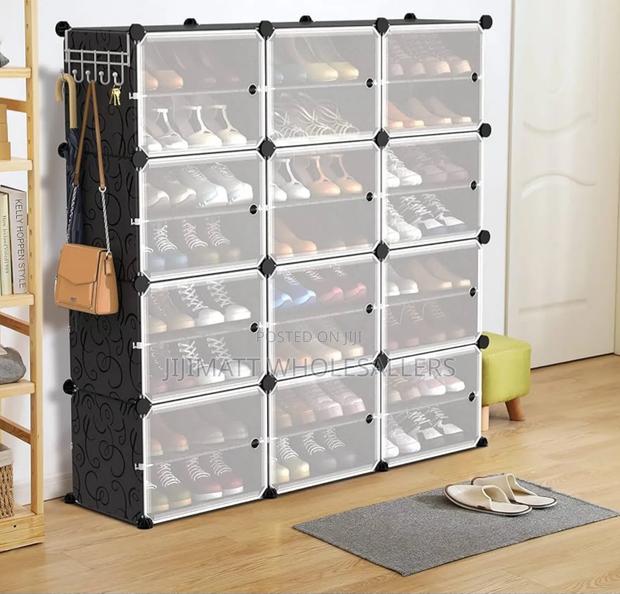 Strong Plastic Shoe Rack Available in Colour Black and White