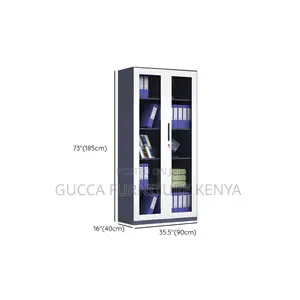 Cabinets: Full Glass Door Storage Steel File Cabinet