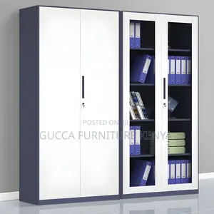 Cabinets: Full Glass Door Storage Steel File Cabinet