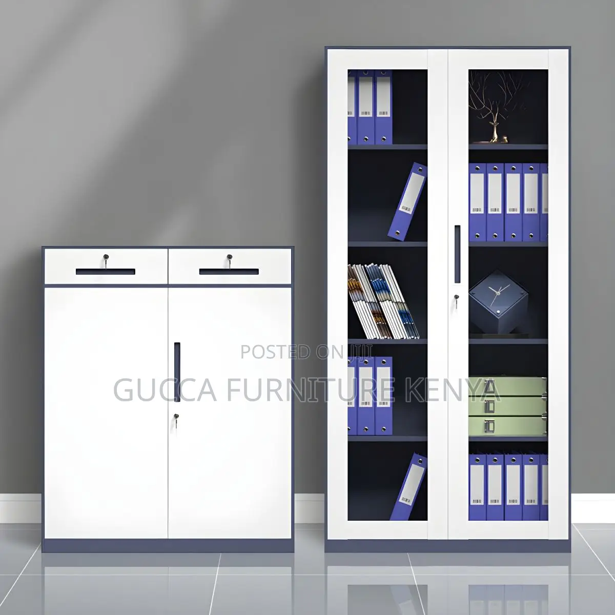Cabinets: Full Glass Door Storage Steel File Cabinet