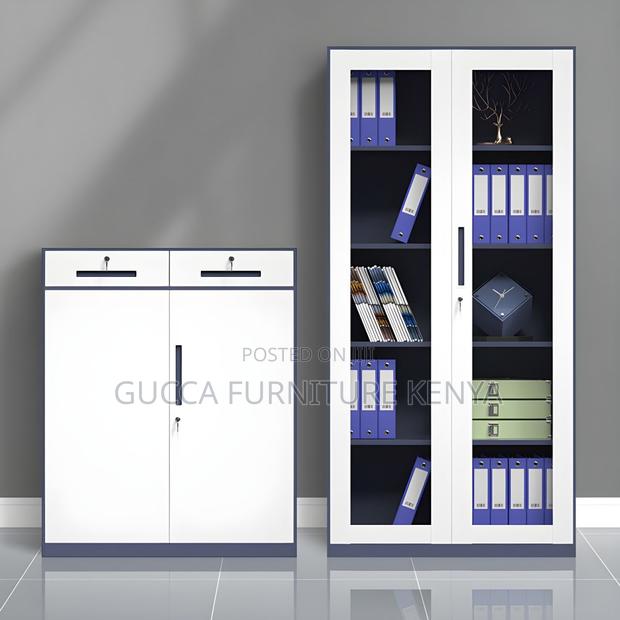 Cabinets: Full Glass Door Storage Steel File Cabinet - thumbnail 5