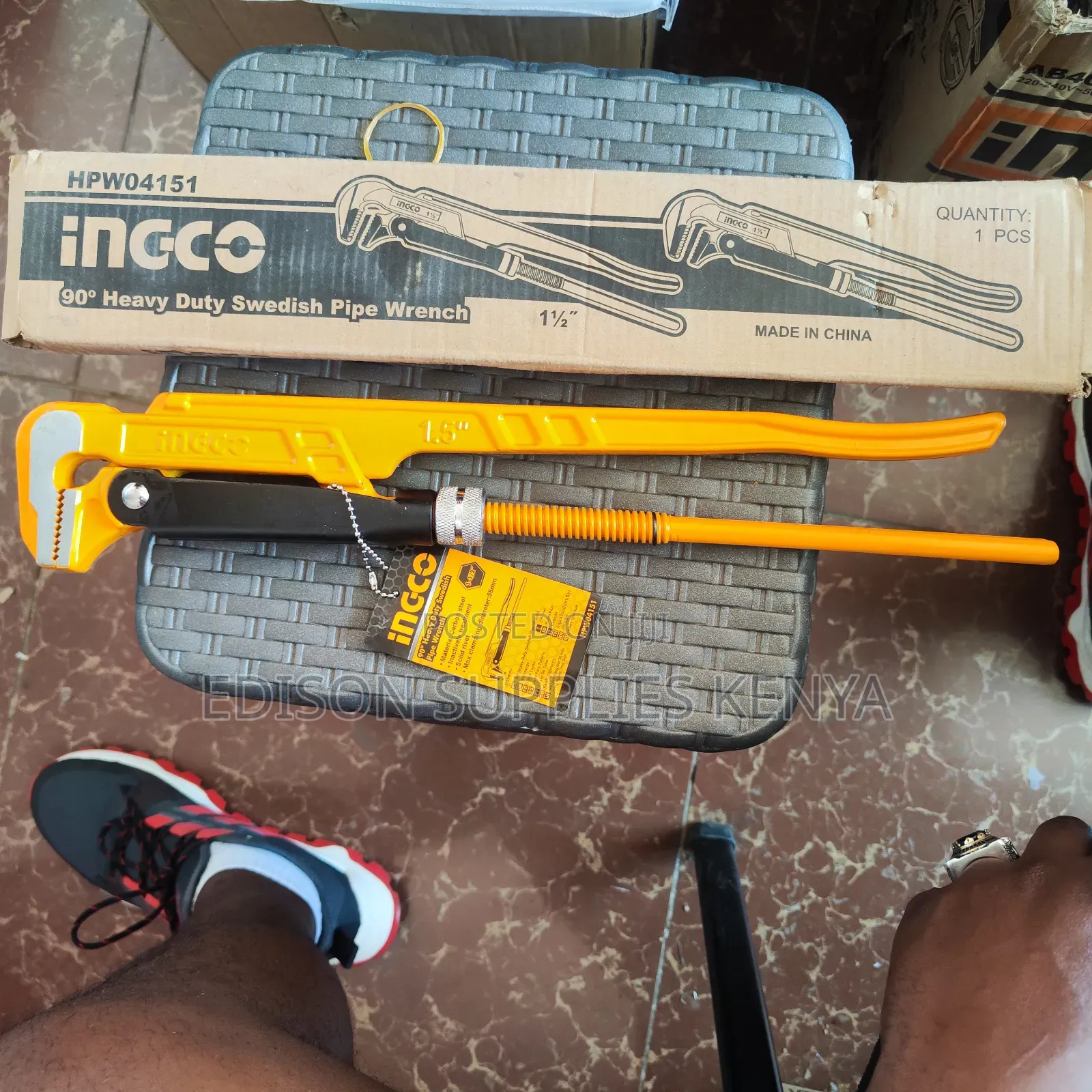 Pipe Wrench Ingco Swedish Pipe Wrench 90° Clamp Diameter55mm
