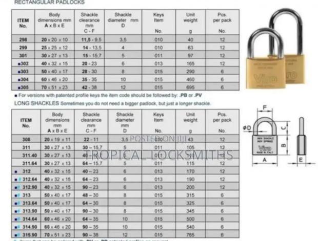 Original Viro 304 Brass Padlock 70mm - thumbnail 4
