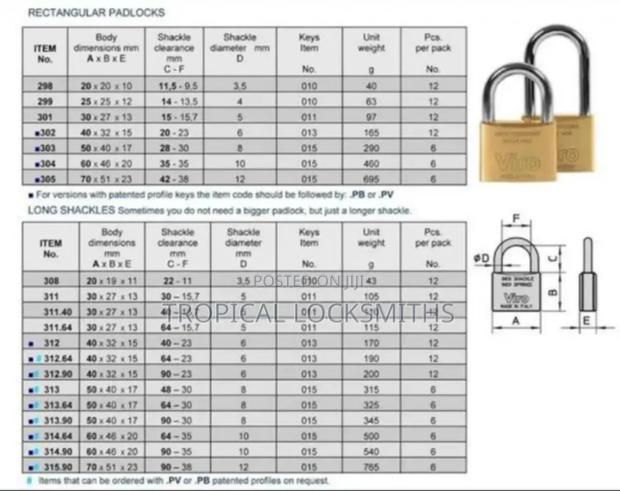 Viro Original Brass Padlock 305 (80mm) - thumbnail 4