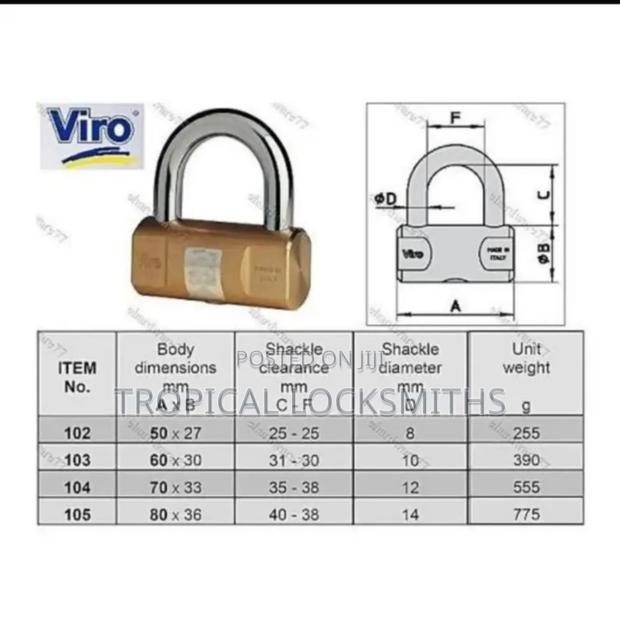 Viro Original Brass Padlock 103(60mm) - thumbnail 4