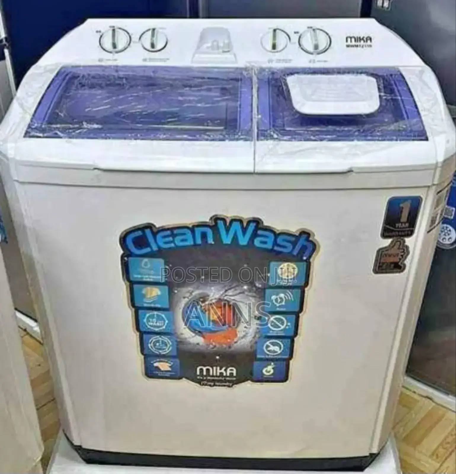 Mika Twin Tub 10kgs Wash and Spin Washing Machine