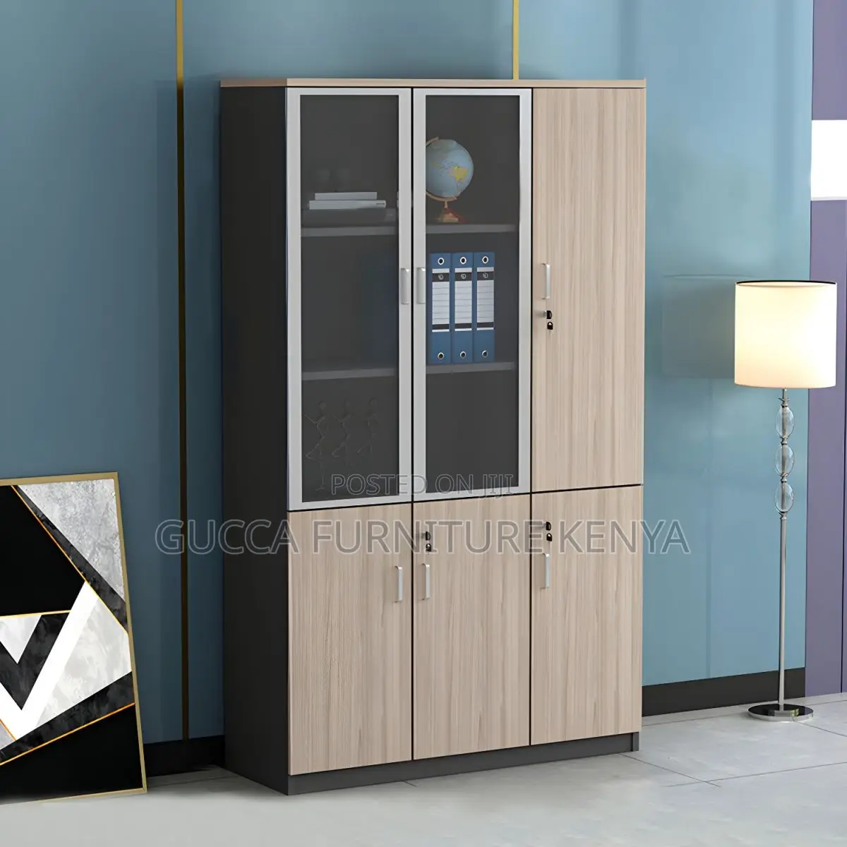 Cabinets:3-Door File Cabinet With Lock for Home or Office