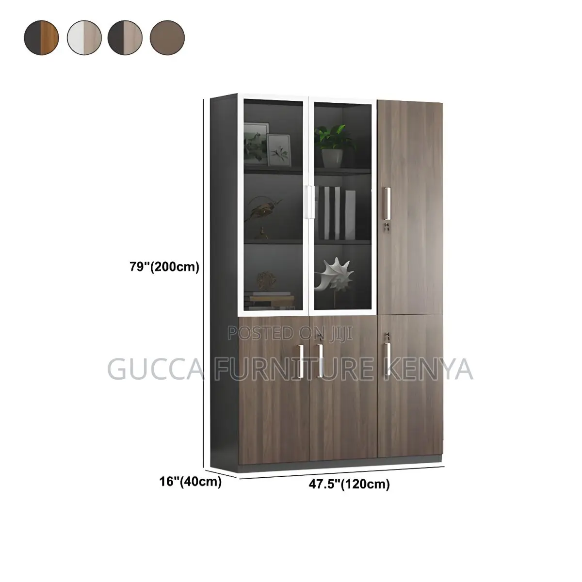Cabinets:3-Door File Cabinet With Lock for Home or Office