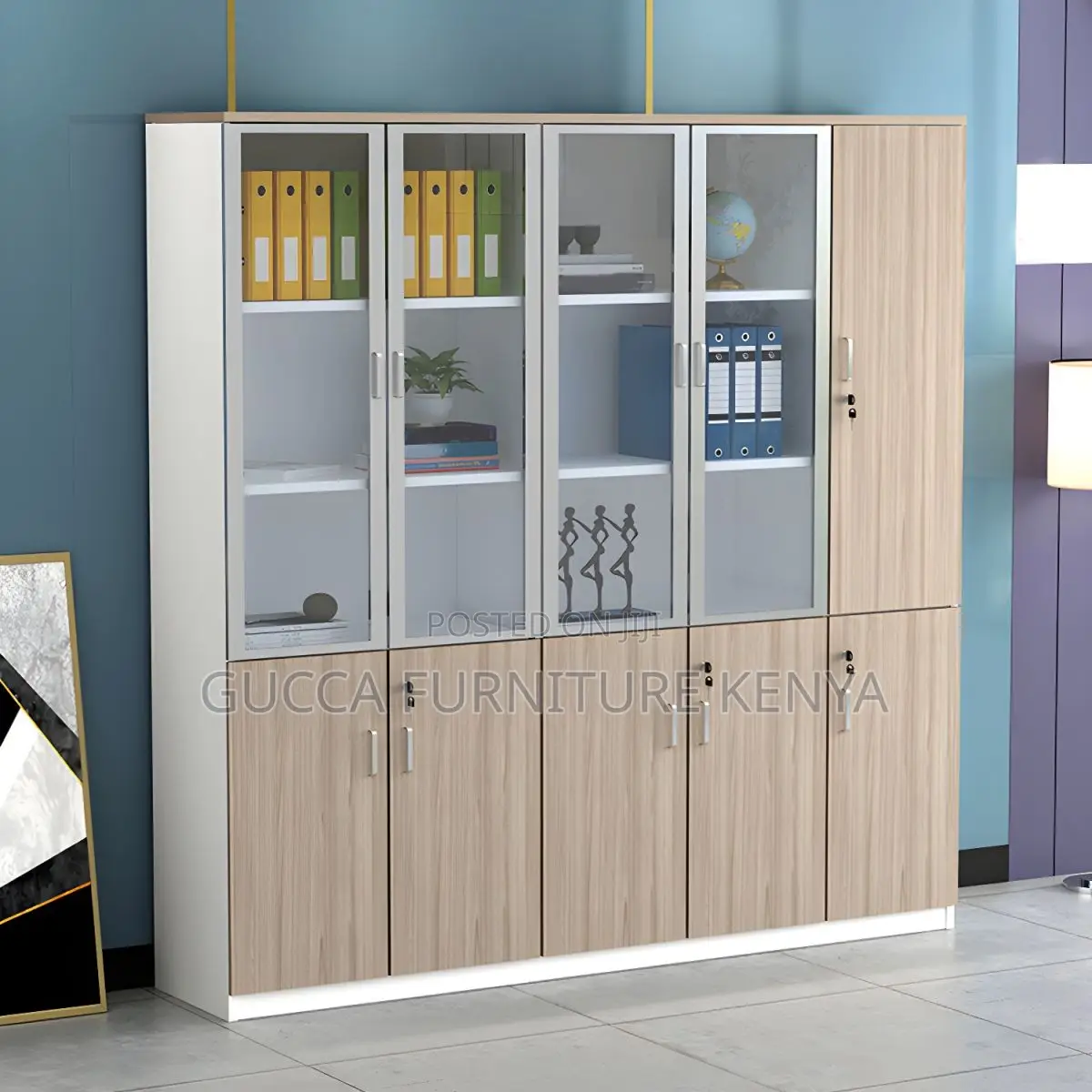 Cabinets:3-Door File Cabinet With Lock for Home or Office