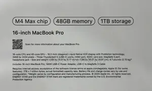 New Laptop Apple MacBook Pro 48GB Apple M4 Max SSD 1T