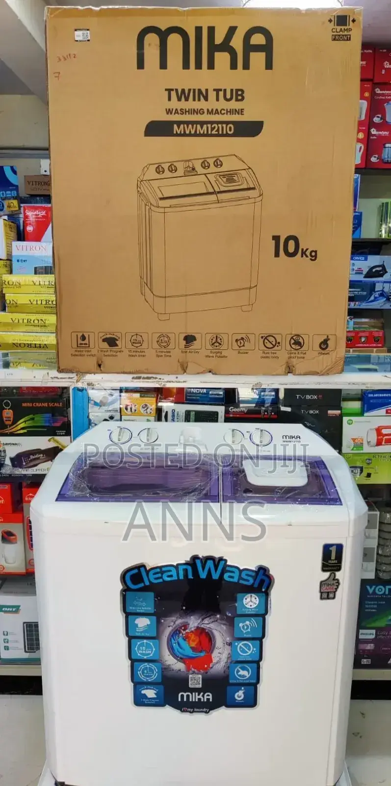 *Mika Washing Machine Twin Tub 10kg With Air Dryer Turbo