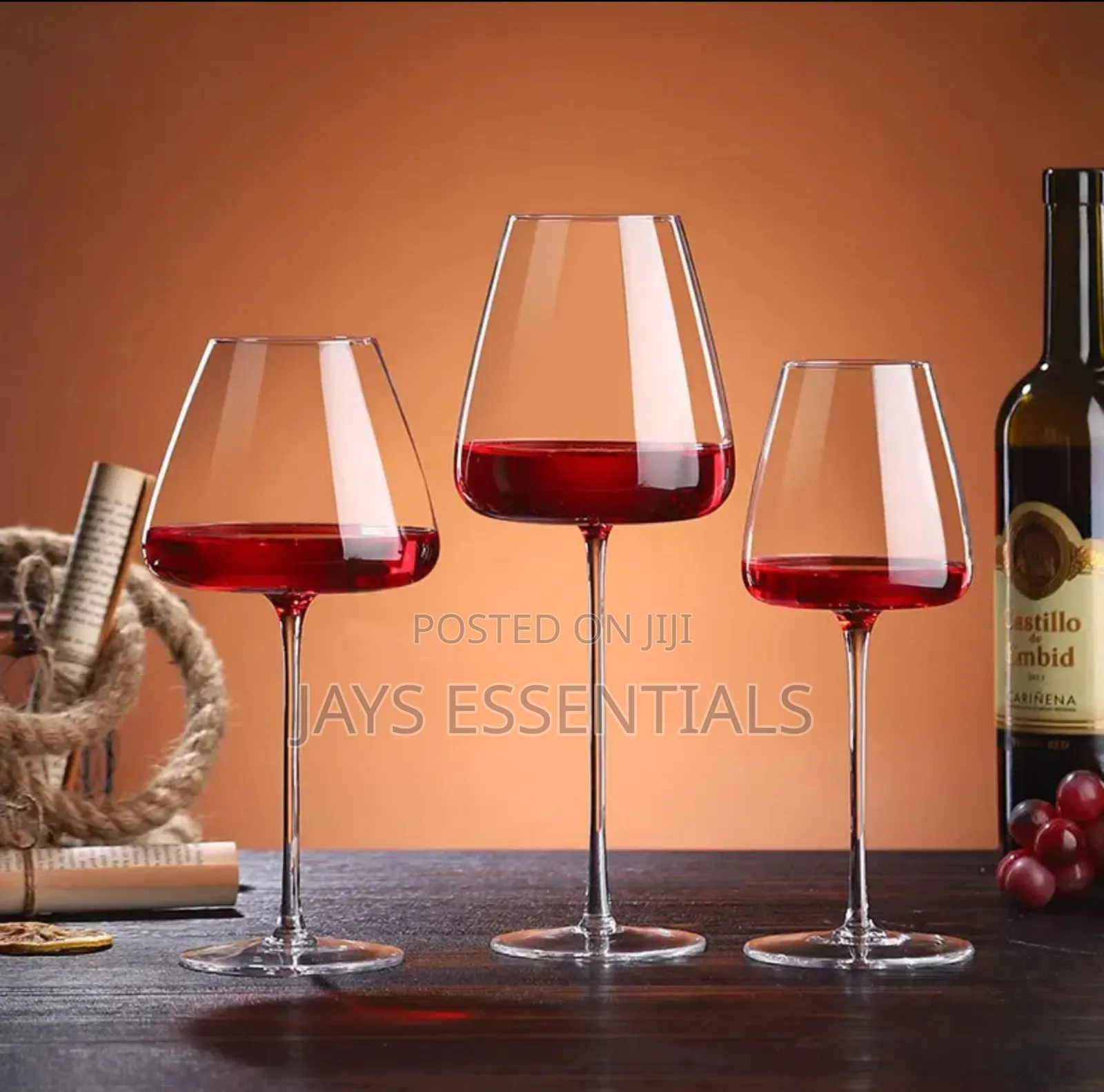 2pc Long Stem Large Wine Glasses (600ml)