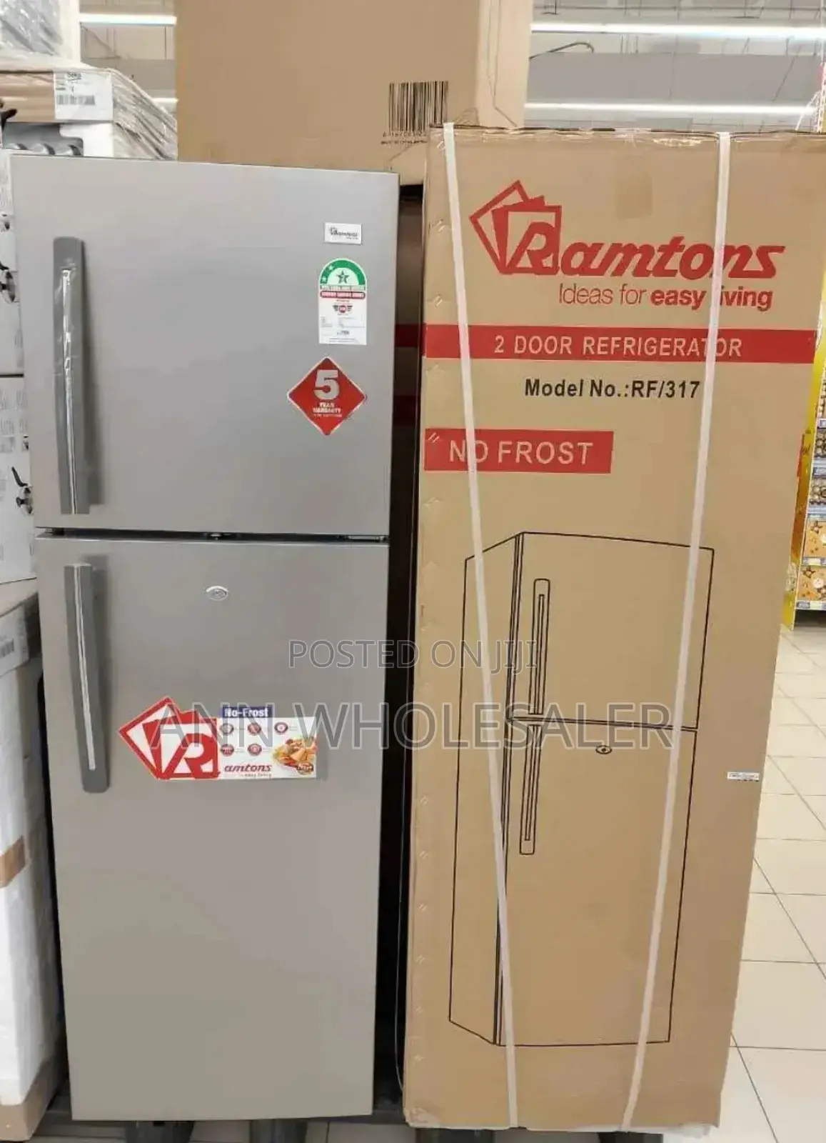 Ramtons-243-Litres-Double-Door-No-Frost-Fridge-Silver