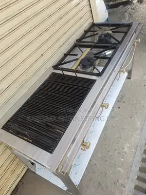 Commercial Stainless Steel Two Burner and Grill