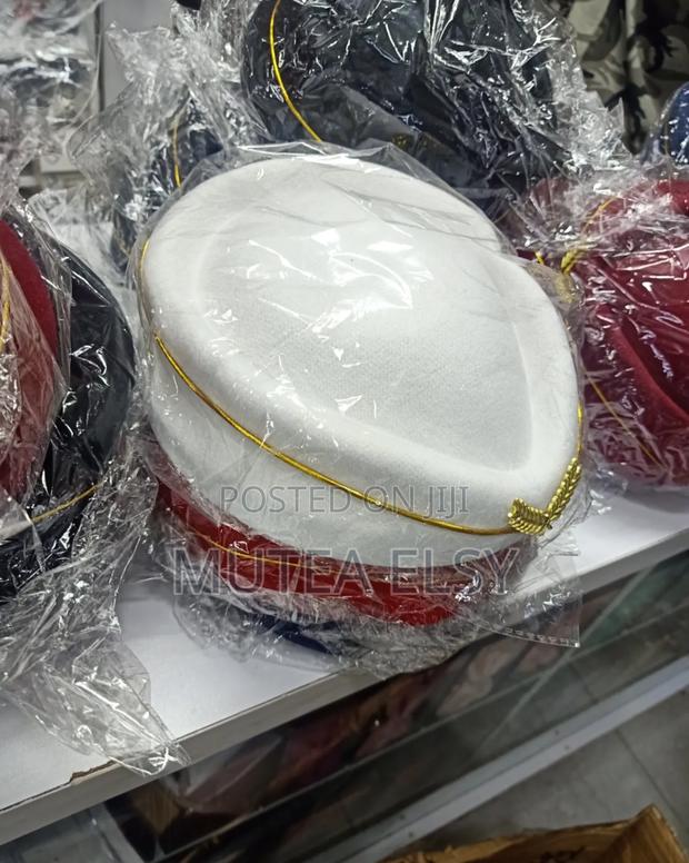 White Royal Purple Hostess Caps - main view