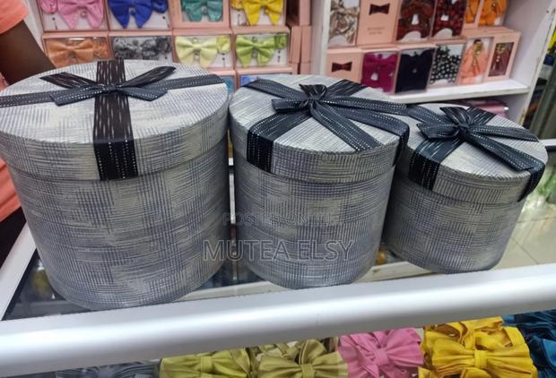 Grey Cylindrical Gift Boxes - main view