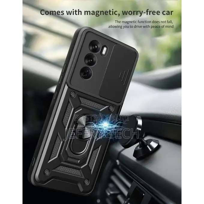 Metal Ring Multifunction Case Compatible With OPPO Reno 12 5