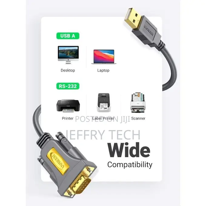Ugreen USB-A 2.0 to DB9 RS-232 Male Adapter Cable 1.5m - U