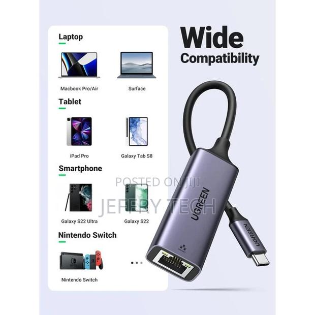 Ugreen USB Type C Tom Gigabit Ethernet Adapter - thumbnail 3