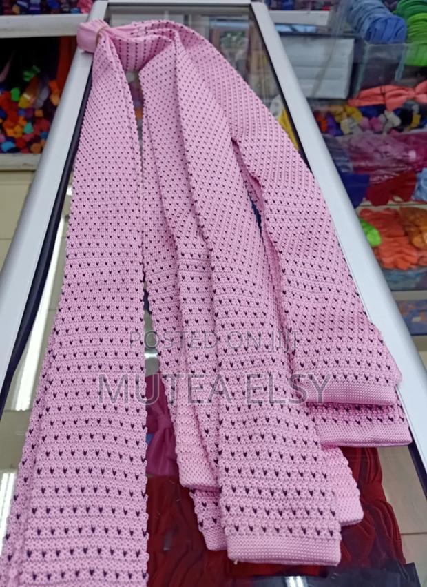 Baby Pink Knitted Ties - main view