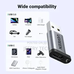 Ugreen USB-A 3.0 Male to USB-C 3.1 Female Adapter Gray US276