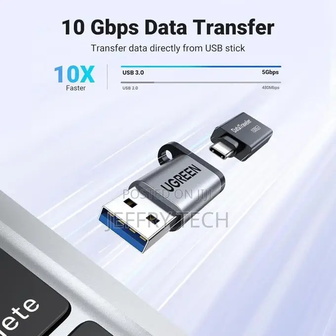 Ugreen USB-A 3.0 Male to USB-C 3.1 Female Adapter Gray US276
