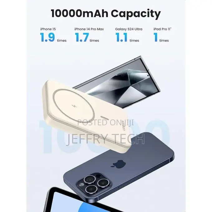 Ugreen 10000mah Magnetic Wireless Power Bank Beige - UG-2520