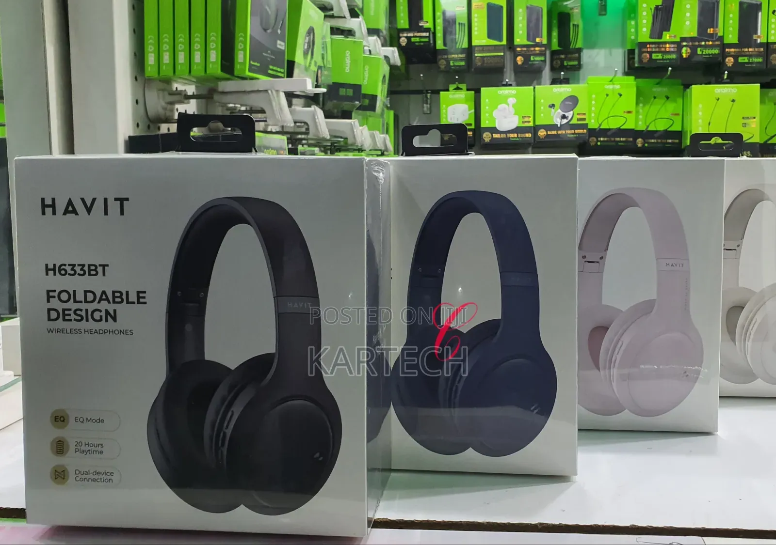 Havit H633BT Foldable Design Wireless Headphones Pink, Beige