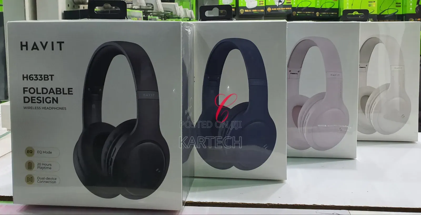 Havit H633BT Foldable Design Wireless Headphones Black,Beige