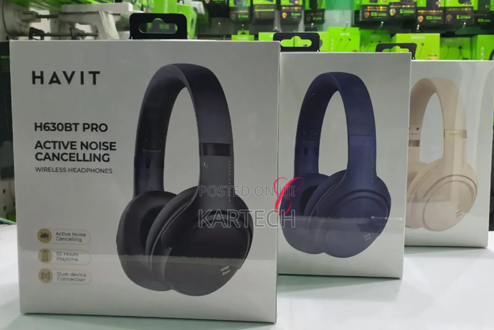 Havit H630BT Pro ANC Wireless Headphones Black, Blue, Butter