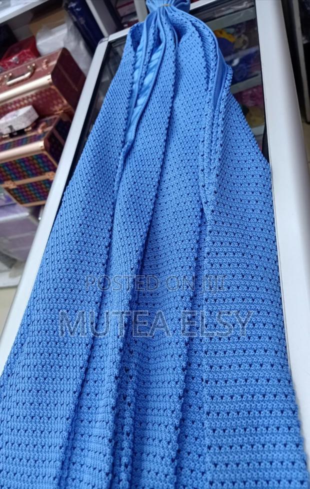 Skyblue Polycadot Knitted Ties - main view