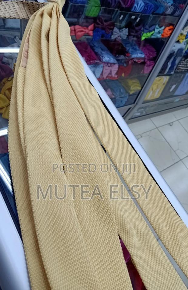 Gold Plain Polycadot Knitted Ties - thumbnail 2