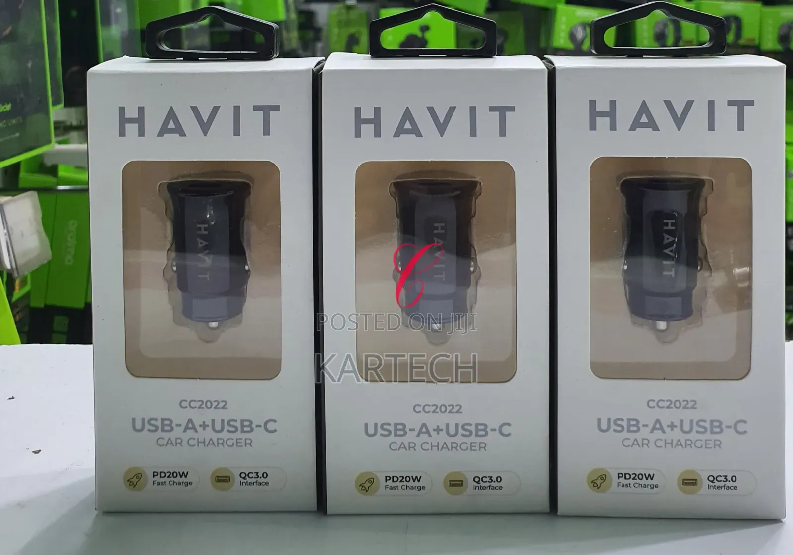 Havit Cc2022 Pd20w Qc3.0 USB a + Type C Car Charger