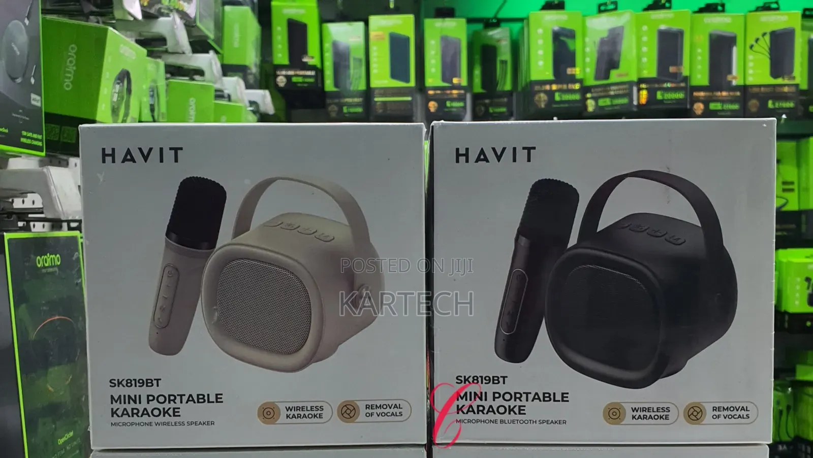 Havit SK819BT Mini Karaoke Bluetooth Speaker Black Biege
