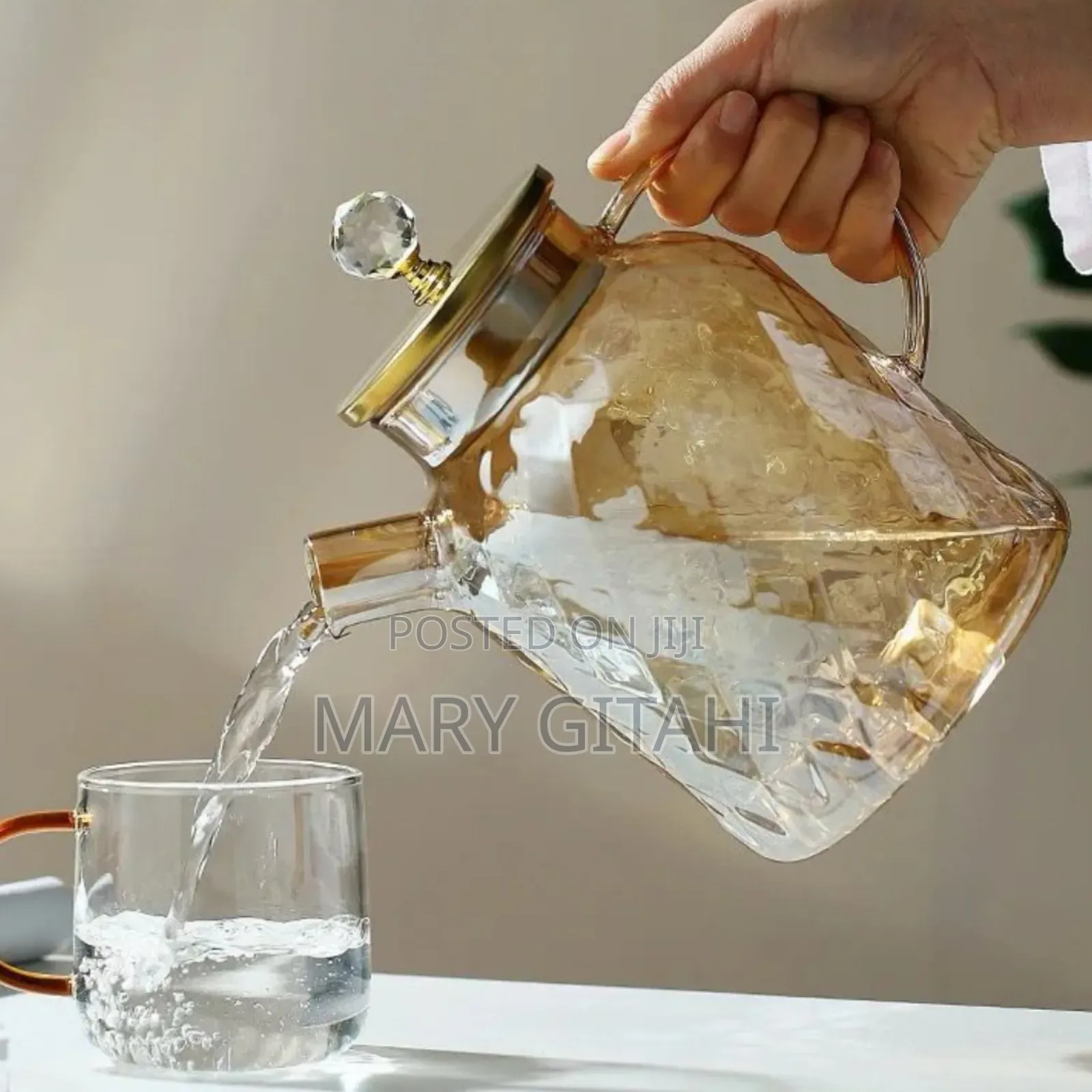 Diamond Texture Surface Glass Kettle at 