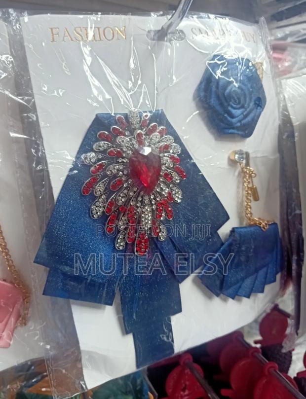 Black, Navyblue Peach Specific French Bowties - main view