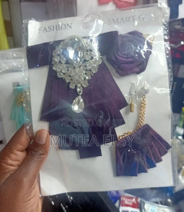 Black, Navyblue Peach Specific French Bowties - thumbnail 3