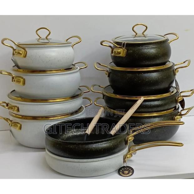 11 Pc Marble Granite Cook Ware Set