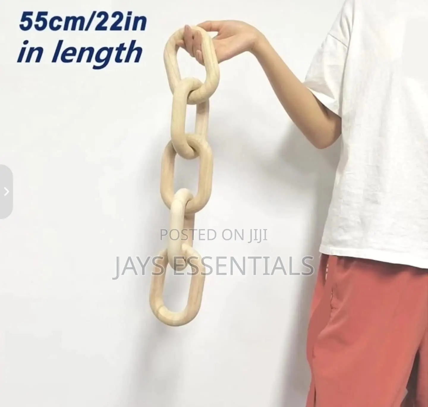 22" Rustic Wooden Decor Chain