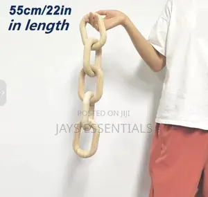 22" Rustic Wooden Decor Chain
